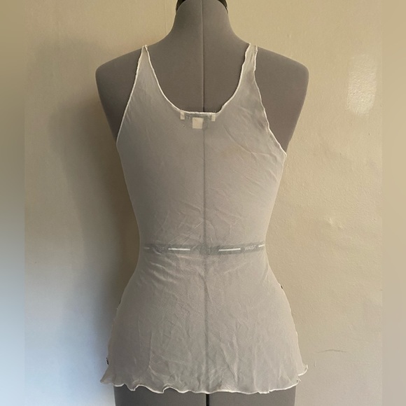 RARE Forever 21 Vintage Sheer Chevron Beaded Detail Applique Tank Top S - Picture 2 of 3